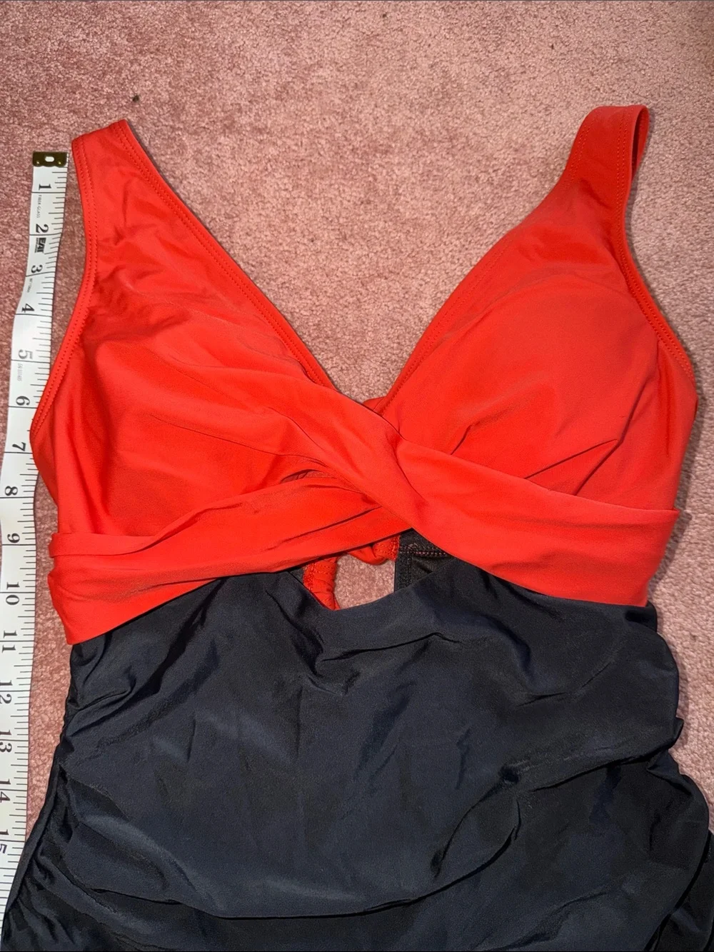 Red & Black One-Piece Swimsuit - Classic Colorblock